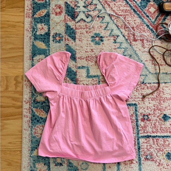 H&M Pink Puff Sleeve Square-Neck Top - Picture 3 of 4